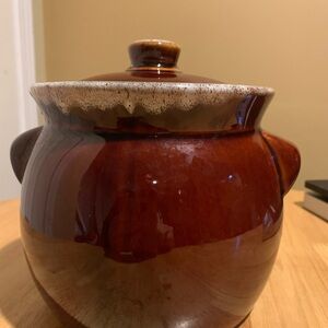 Vintage USA Pottery Bean Pot
